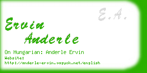 ervin anderle business card